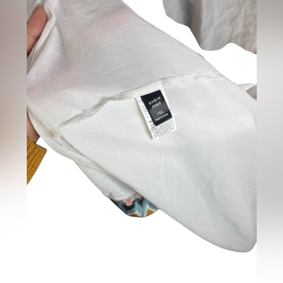 Shein Women's Summer Cardigan with Geometric Designs‎ Size 1Xl White - Picture 8 of 9